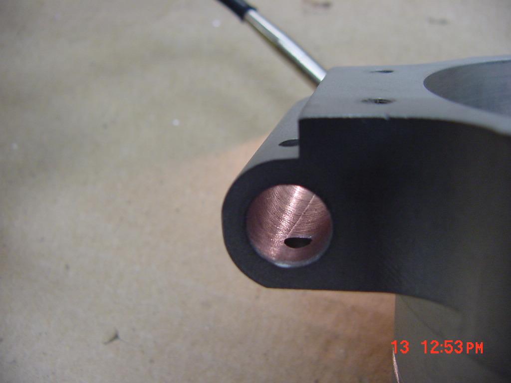 Collar taken off Keith Phillips SX.Note the score mark on the inside bottom of the pin bore. I’ve replaced several collars to date and have seen score marks on most collars but none have been cracked.